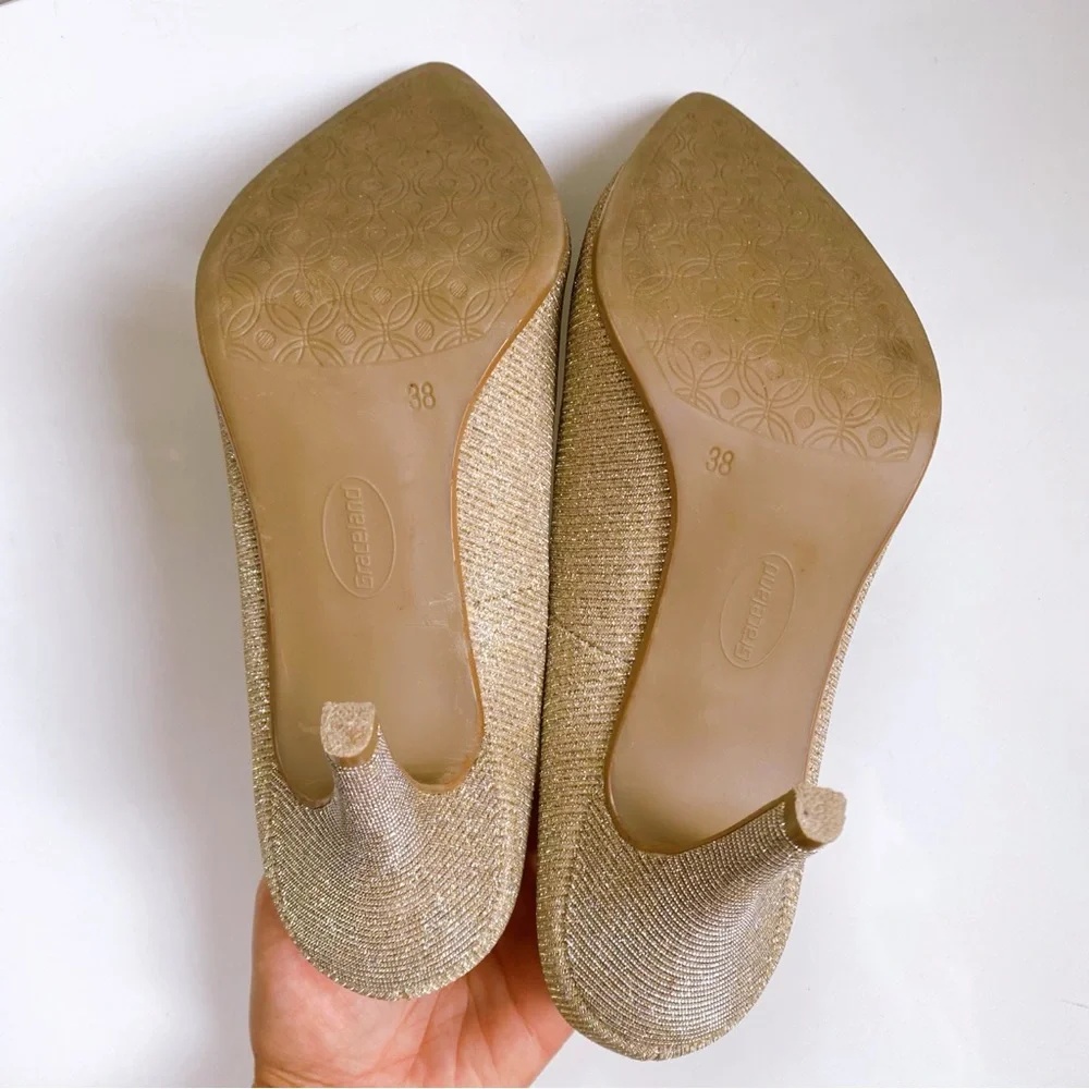 🌟 GRACELAND GOLD SILVER SPARKLE POINTED TOE HIGH HEELS!